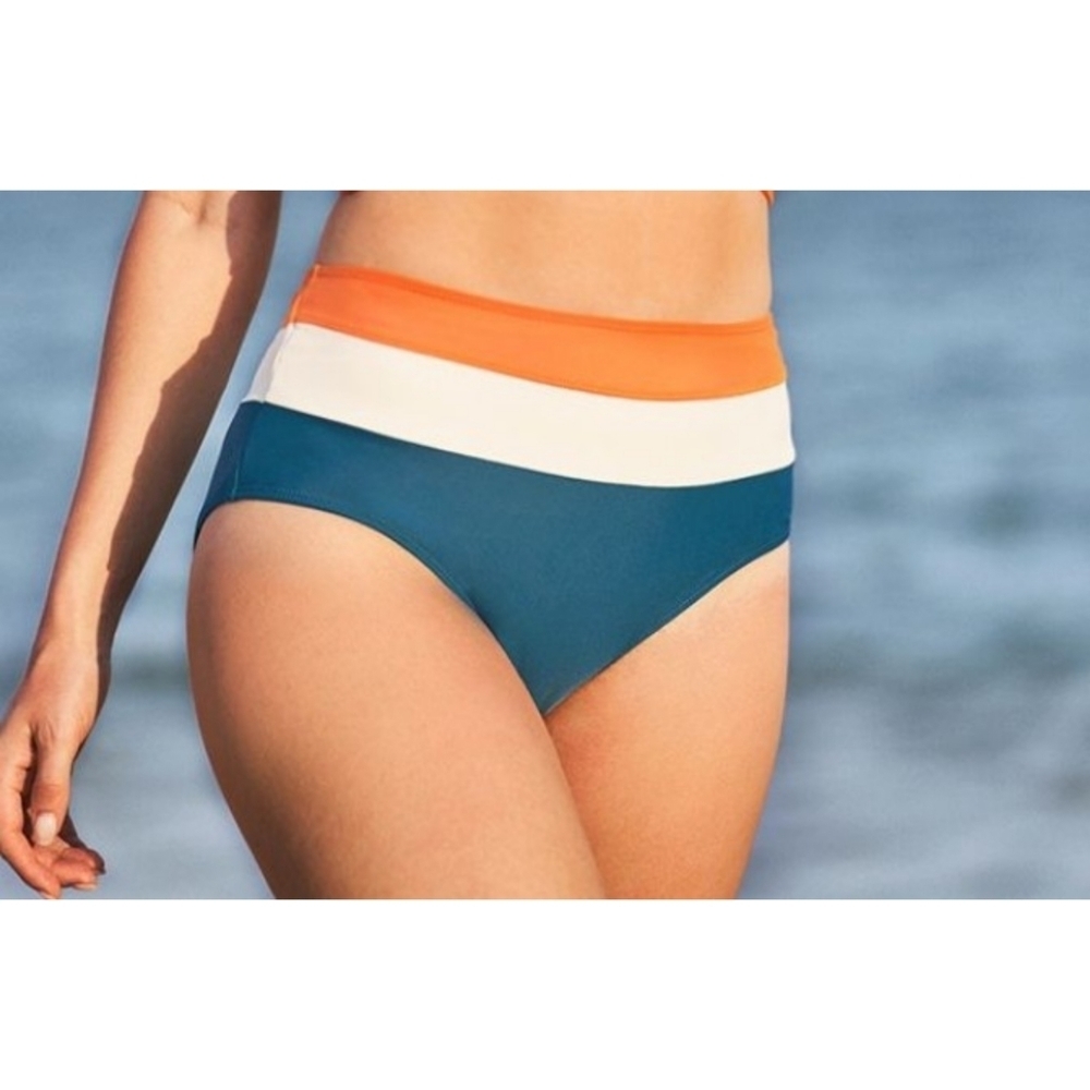 SeaFancy High Waisted Colorblock Bikini Bottoms Multicolor Size M